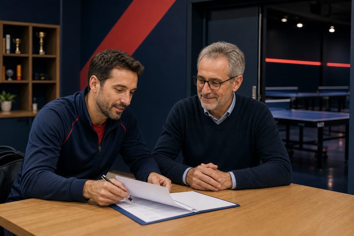 Échange entre coach de club et interlocuteur ligue autour d'un dossier