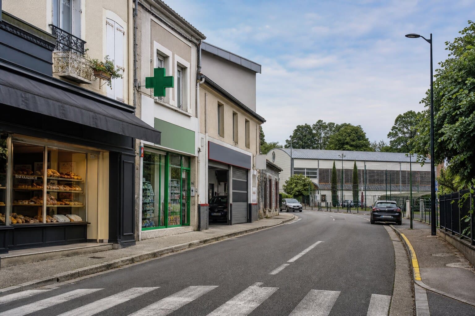 Commerces de proximité autour d'une salle de club